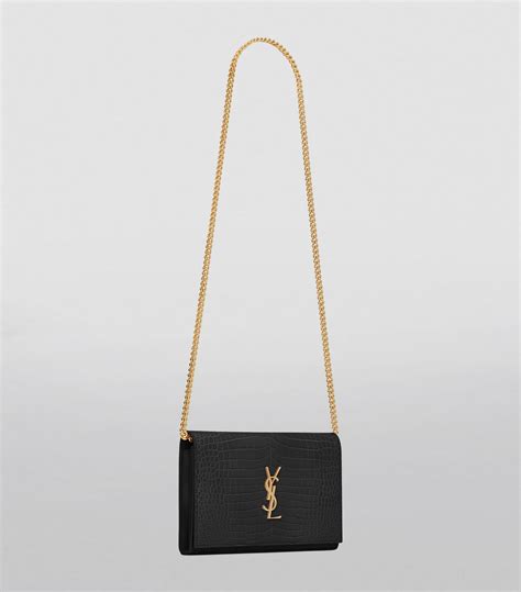 Saint Laurent Cassandre YSL Wallet on Chain in Patent Leather